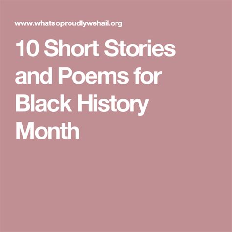 10 Short Stories And Poems For Black History Month Black History