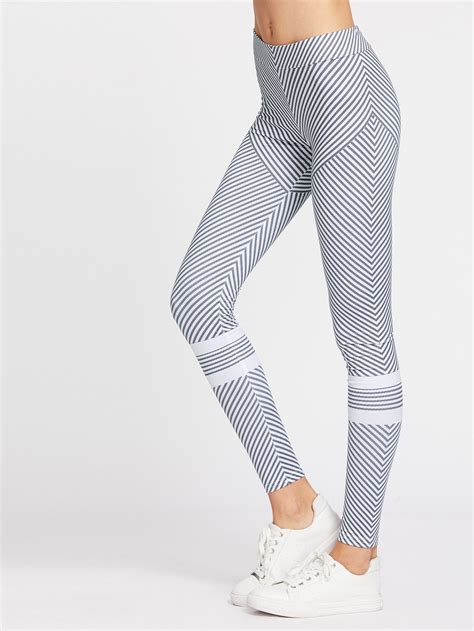shop contrast striped leggings online shein offers contrast striped leggings and more to fit your