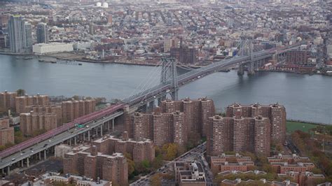 6k Stock Footage Aerial Video Approach The Williamsburg Bridge In