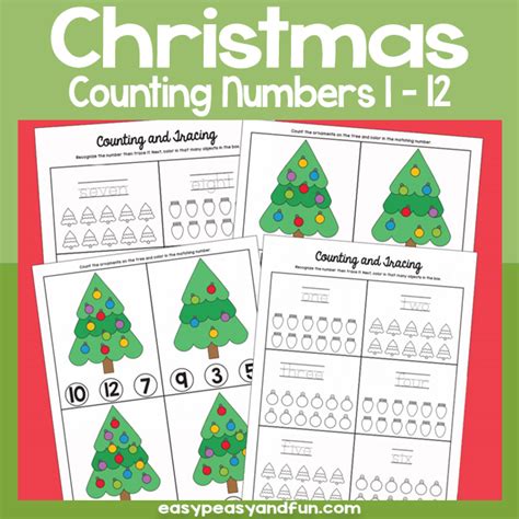 Christmas Counting 1 12 Worksheets Easy Peasy And Fun Membership