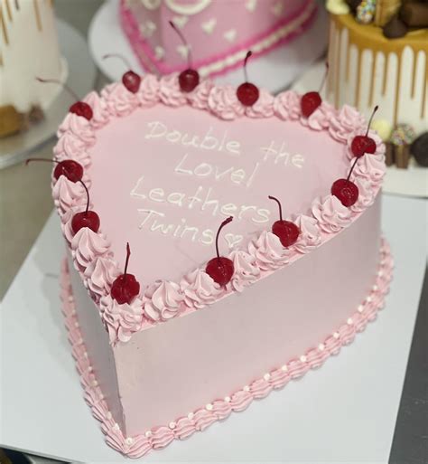 Baby Pink Heart Cake With Cherries Sugar Whipped Cakes Website