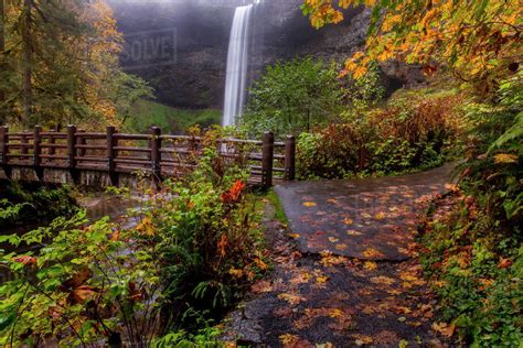 South Falls In Autumn At Silver Falls State Park Near Silverton Oregon