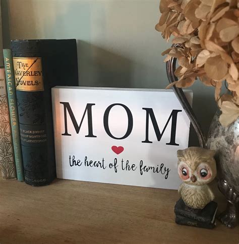 mom-the-heart-of-the-family-sign-wooden-sign-farmhouse-etsy-sign-mother,-wooden-signs
