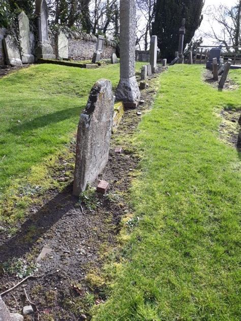 Brick Grave Markers At Rosyth Old Church Limekilns Fife Scotlands