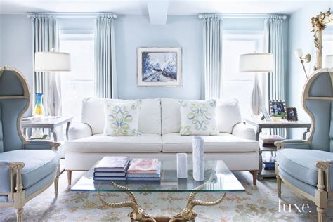 Calm Blue Living Room With Traditional Decor Luxe Interiors Design