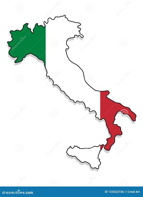 Italia Mapa Del Ejemplo Del Vector De Italia Ilustración Del Vector