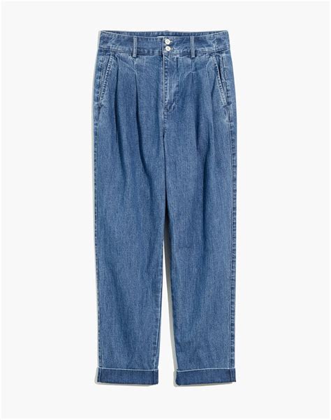 Madewell Pleated Taper Wide Leg Jeans Best Baggy Jeans For Women