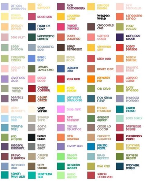 Stampin Up Color Chart Seems Like Every Color In Their History Is