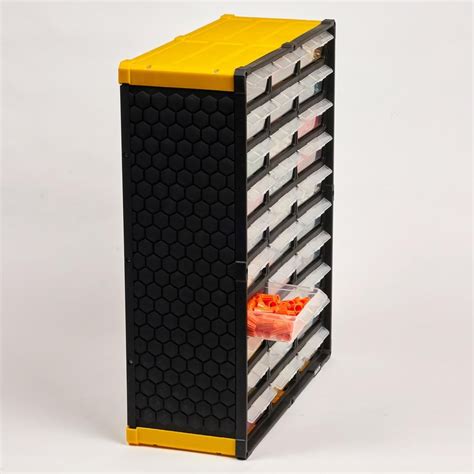 Tafco Product 30 Compartment Small Parts Organizer Yellow Dsor30tyl