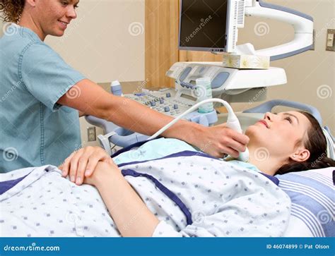 Patient Having Throat Ultrasound Stock Image Image Of Diagnostic