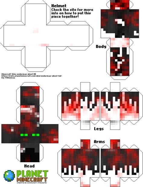 Create Papercraft Of Enderman Ghost Hd Minecraft Skin