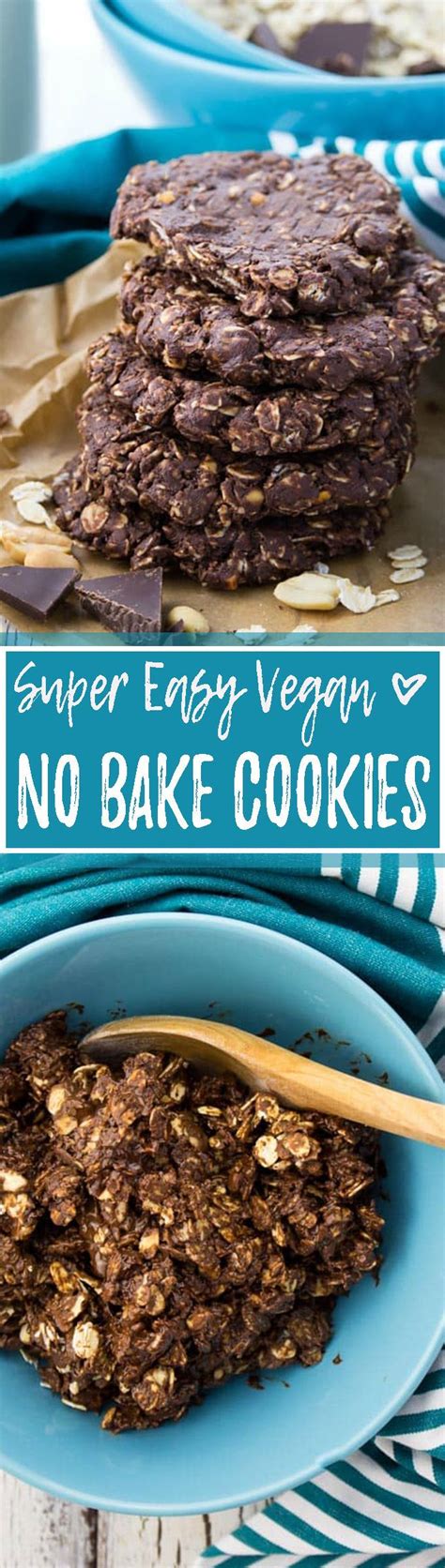 These Vegan No Bake Cookies With Chocolate And Peanut Butter Are