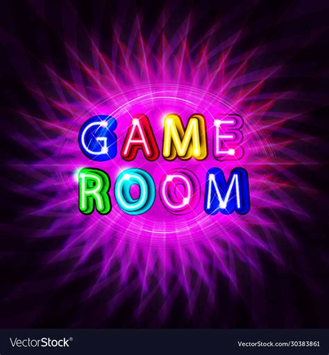 Game Room Neon Sign Royalty Free Vector Image Vectorstock