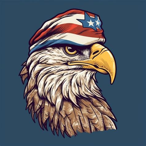 Premium Photo A Close Up Of A Bald Eagle Wearing A Patriotic Hat