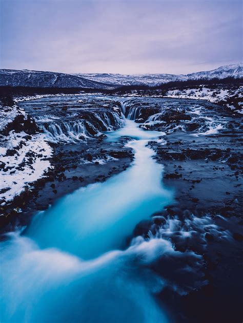Nature Snow Waterfall Flow Iceland Hd Phone Wallpaper Pxfuel