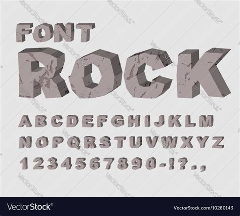 Rock Font Alphabet Of Stones Abc Made Lithic Vector Image