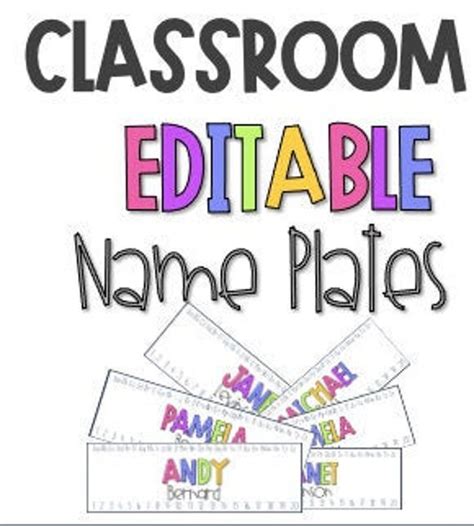 Editable Bright Desk Name Plates And Name Tags For Student Etsy