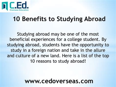 The advantages of studying abroad include learning a new language, boosting your résumé and experiencing new things, while the disadvantages include crippling homesickness, high costs and cultural barriers. 10 benefits to studying abroad