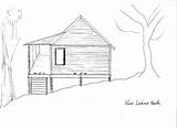 Porch Swing Cabin Sketch Template Templates Looking North sketch template