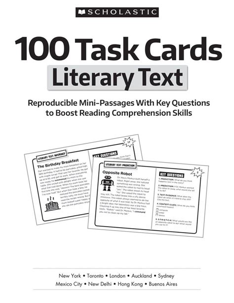 Scholastic 100 Task Cards Literary Text Grades 4 To 6