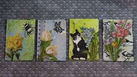 Artist trading cards (atcs) are miniature pieces of art that are traded around the world. #LoveSpringArt - 4 Artist Trading Cards "Spring" - YouTube