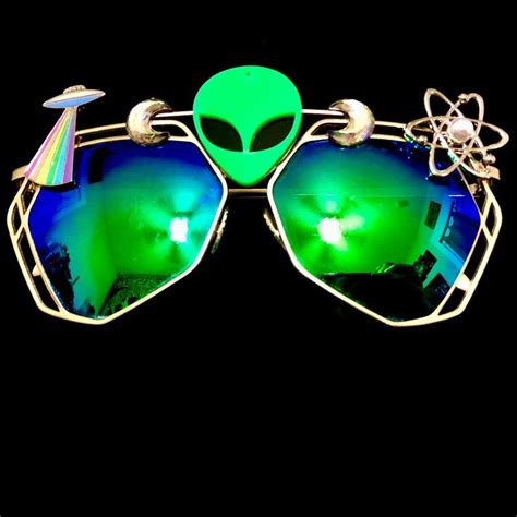 Alien Third Eye Sunglasses Embellished Rave Festival Decorated Etsy