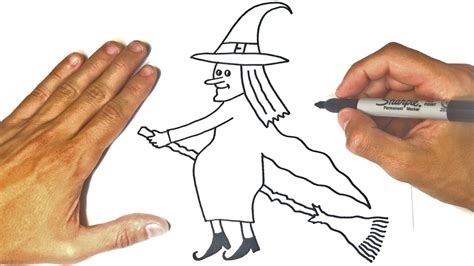How To Draw A Witch Step By Step Witch Drawing Lesson Youtube
