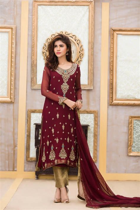 Exclusive Bridal Stylish Maroon Color Dress Exclusive Online Boutique