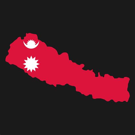 Nepal Map Silhouette With Flag On Black Background 3330739 Vector Art At Vecteezy