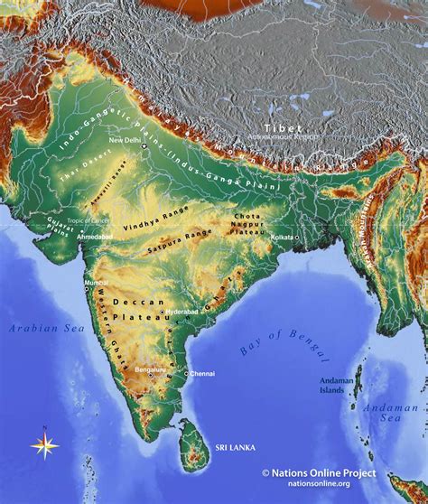 Geographical Map Of India Topography And Physical Features Of India