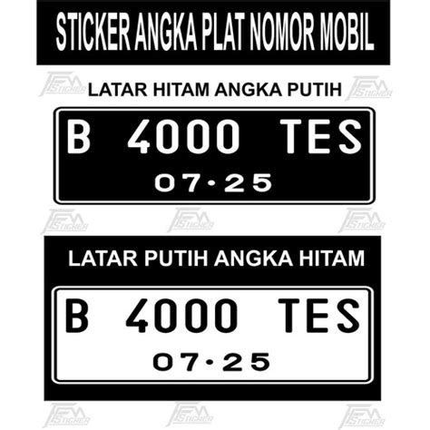 Jual Cutting Sticker Angka Plat Nomor Mobil Kota Tangerang