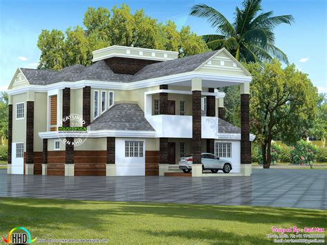 Colonial Type 5 Bedroom Home In Kerala Kerala Home Design And Floor