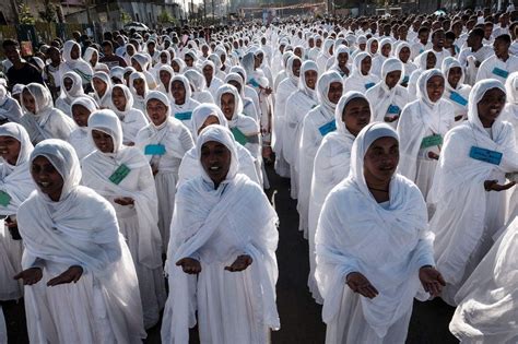 People Celebrating Addis Ababa Orthodox Christianity Epiphany