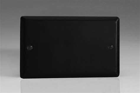 varilight urban vogue matt black double blank plate switch socket and supplies