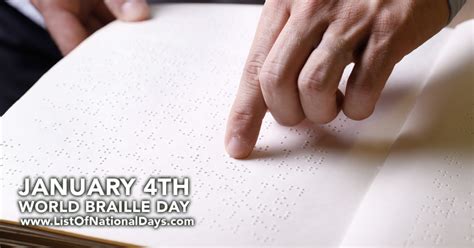 World Braille Day List Of National Days