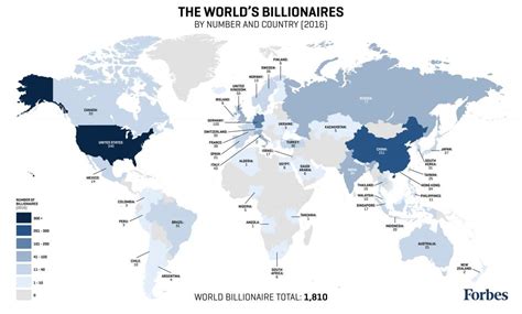 Forbes Billionaires List Map 2016 Billionaire Population By Country