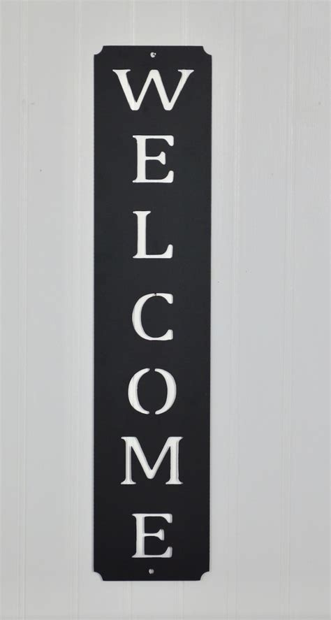 Vertical Welcome Sign Metal Welcome Sign | Etsy