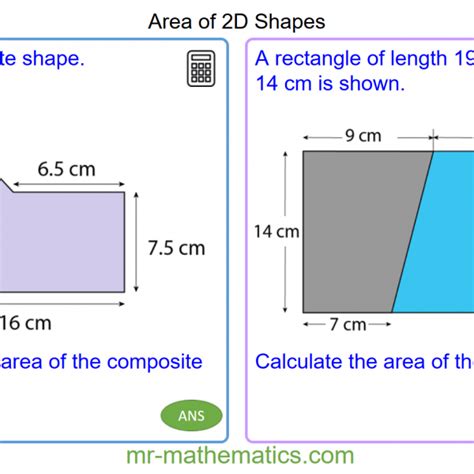 Revising Area Of 2d Shapes Mr
