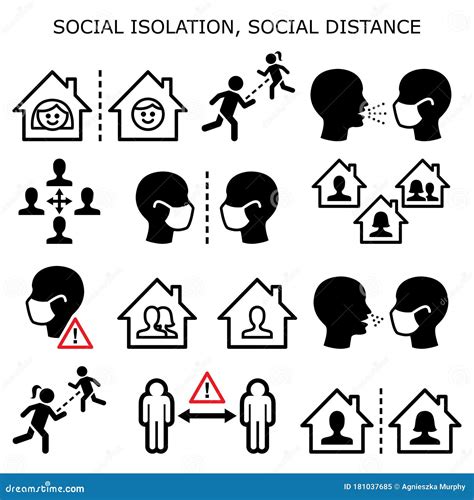 Social Isolation Social Distance People On Quarantine Isolated At