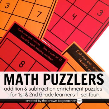 Learn activities for fourth grade math that you can do with your child to prepare them for school. Math Logic Puzzles Set 4: 1st & 2nd Grade Math Enrichment ...