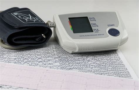 Blood Pressure Monitor With Cardiogram Stock Image Image Of Cardio