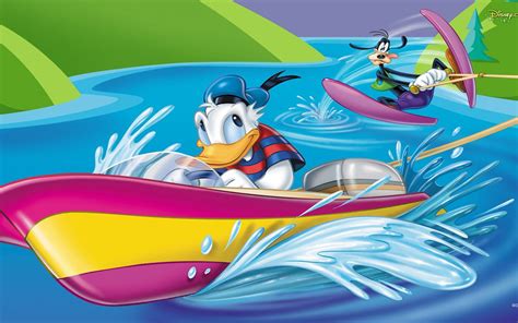 Donald Duck And Goofy Water Skiing Photo Collection Wallpaper Disney Theme 1920x1080