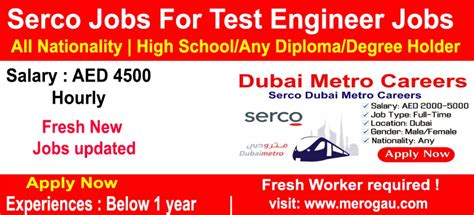 Serco Jobs For Test Engineer Jobs In United Arab Emirates 2022 Online