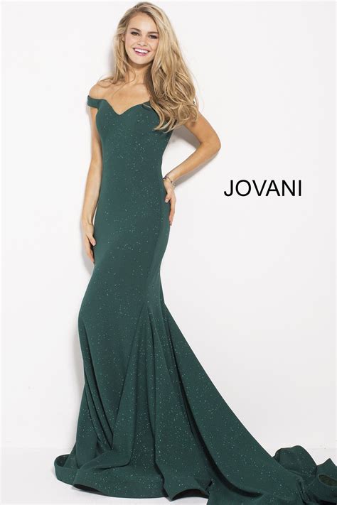 Jovani 55187 Glitter Jersey Off The Shoulder Gown In 2020 Prom Dresses Jovani Best Prom