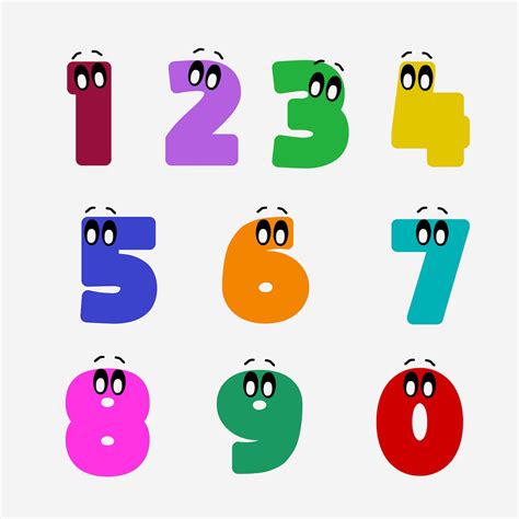 Numbers Svg Cartoons Number Eps 1 2 3 4 5 6 7 8 9 0 Kid Type