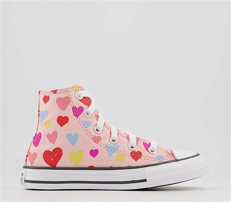 Converse All Star Hi Youth Trainers Storm Pink Natural Ivory Storn