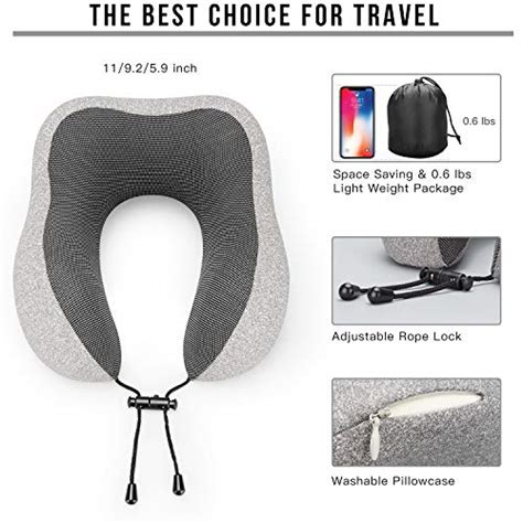 Mlvoc Travel Pillow 100 Pure Memory Foam Neck Pillow Comfortable And Breathable Cover Machine