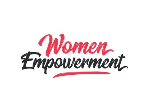 Empowering Women A Calligraphic Text In Black And Red Vector Stylish