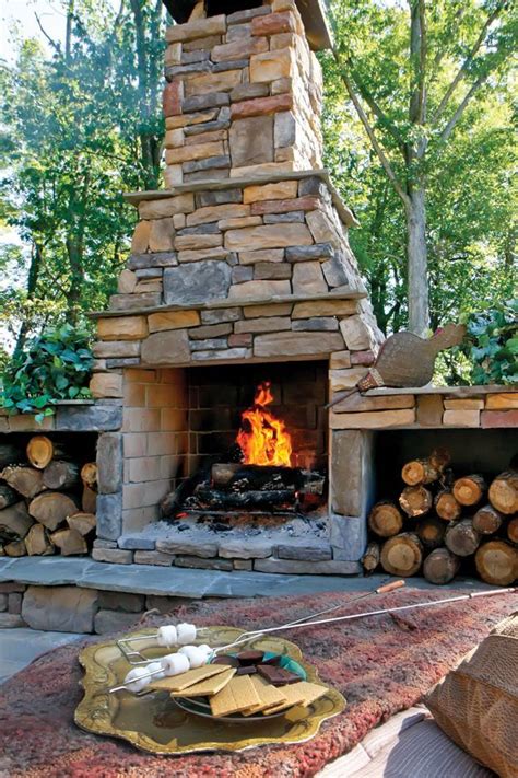 Outdoor Stone Fireplaces Outdoor Stone Fireplaces