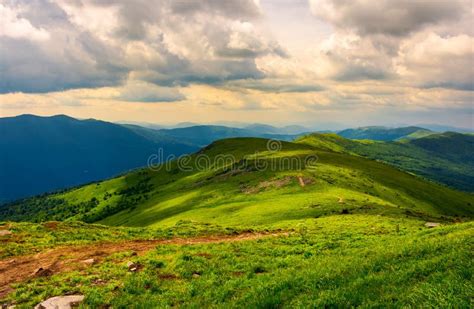 Beautiful Mountain Landscape With Grassy Hills Stock Photo Image Of
